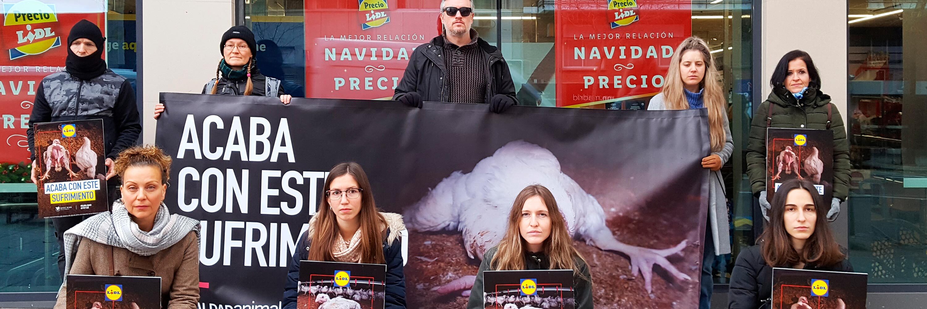 Protesta de Igualdad Animal en Lidl, Madrid