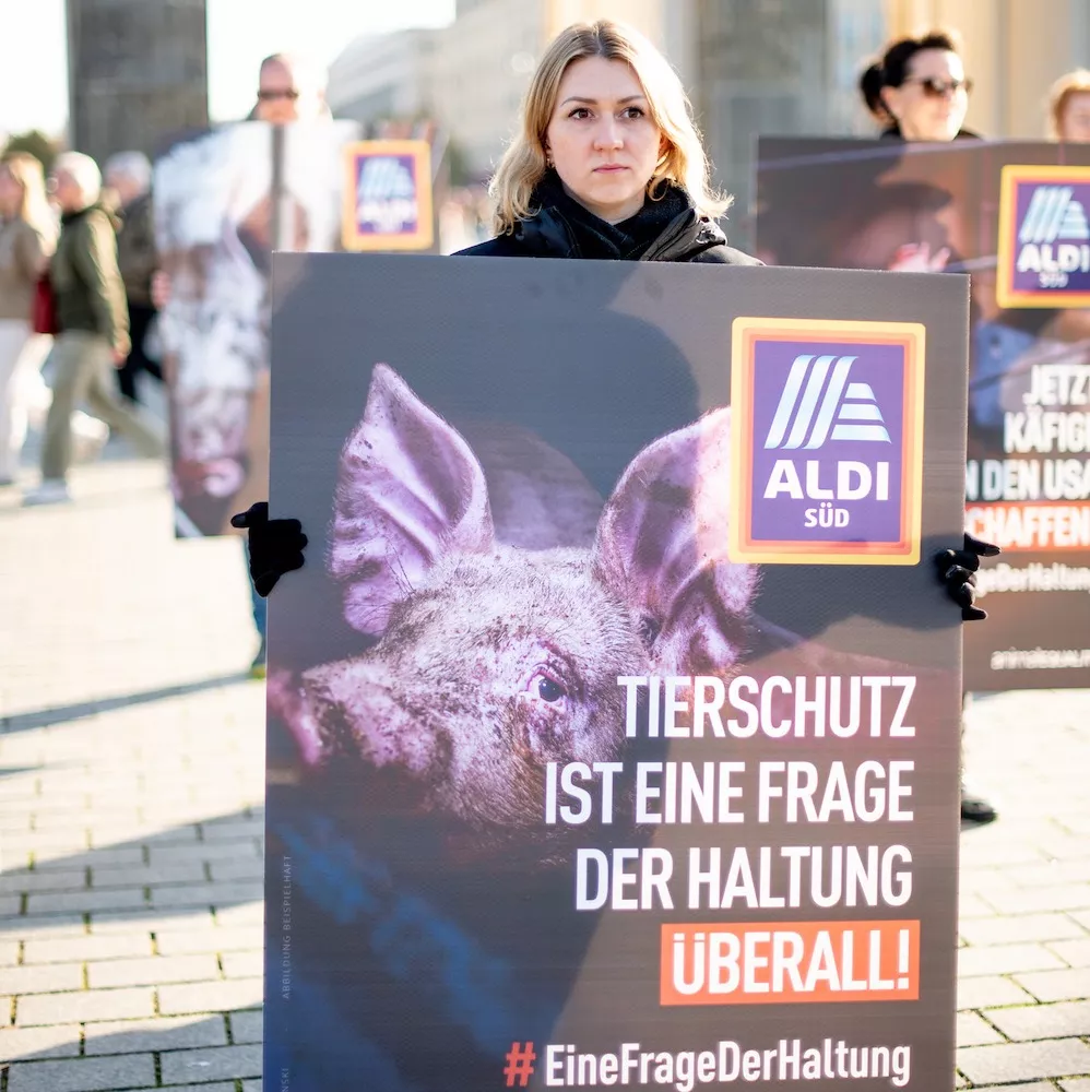 Protesta sobre Aldi en Alemania