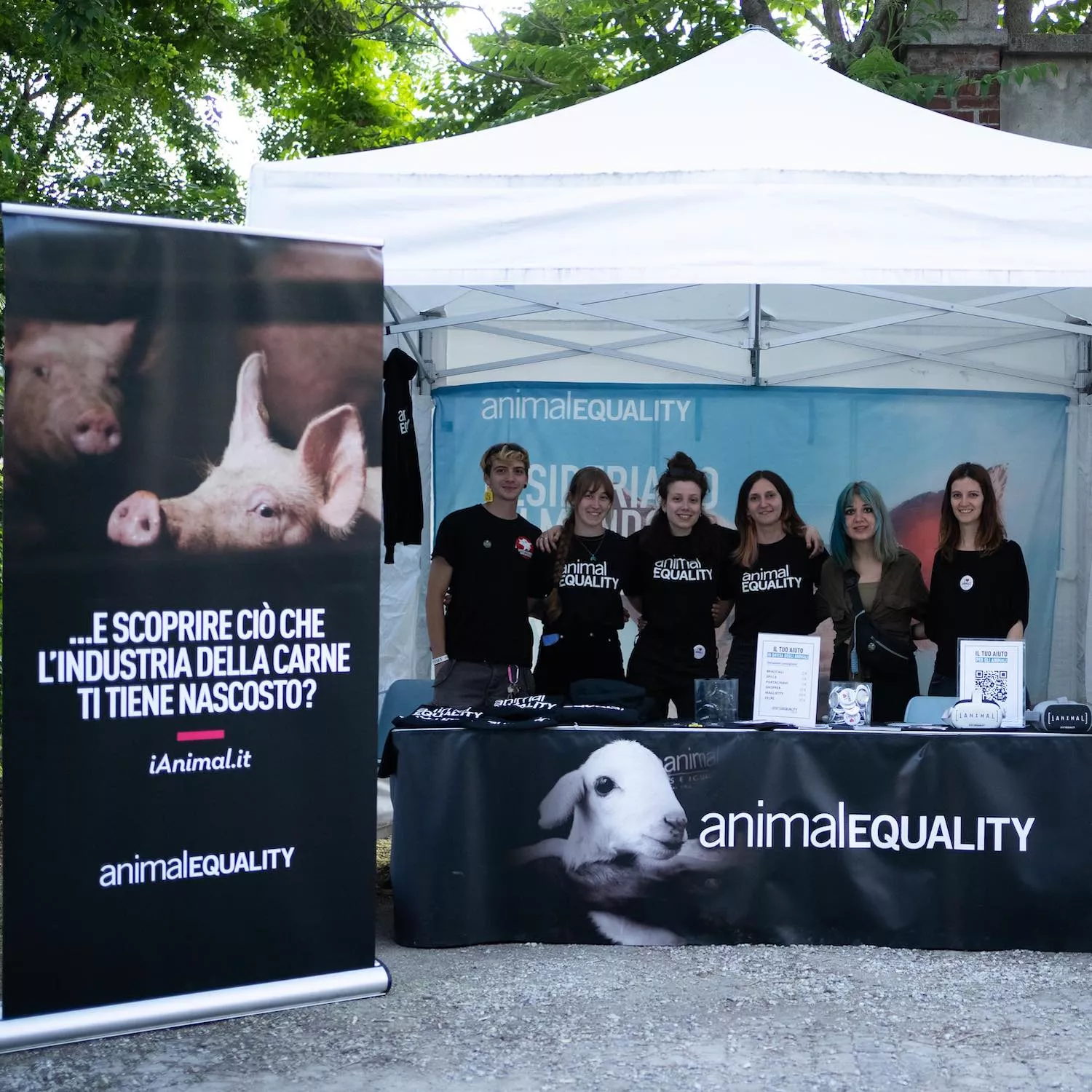 Stand de Igualdad Animal en festival en Italia