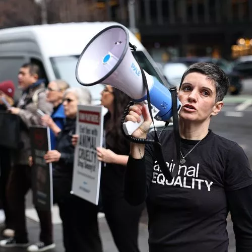 Sharon Nuñez, protesta en Nueva York