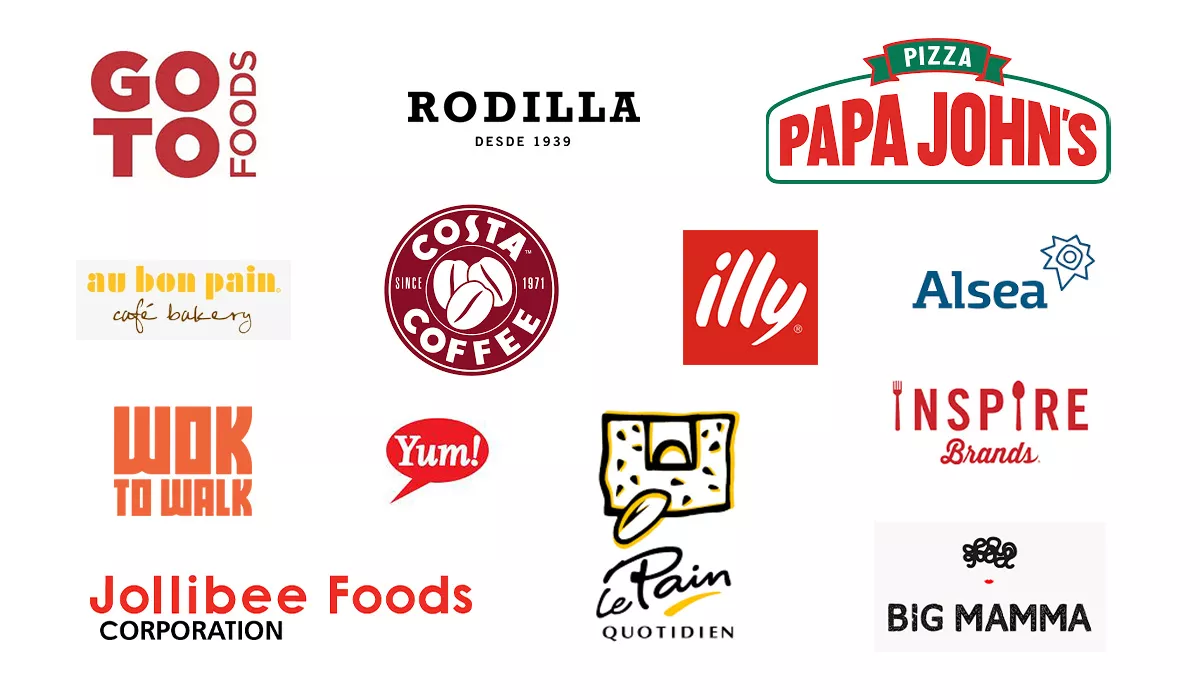 logos de las cadenas de restaurantes que no han publicado progresos. 