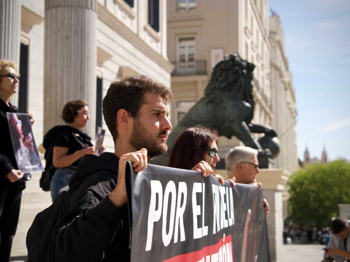 Protesta frente al Congreso de los Diputados.