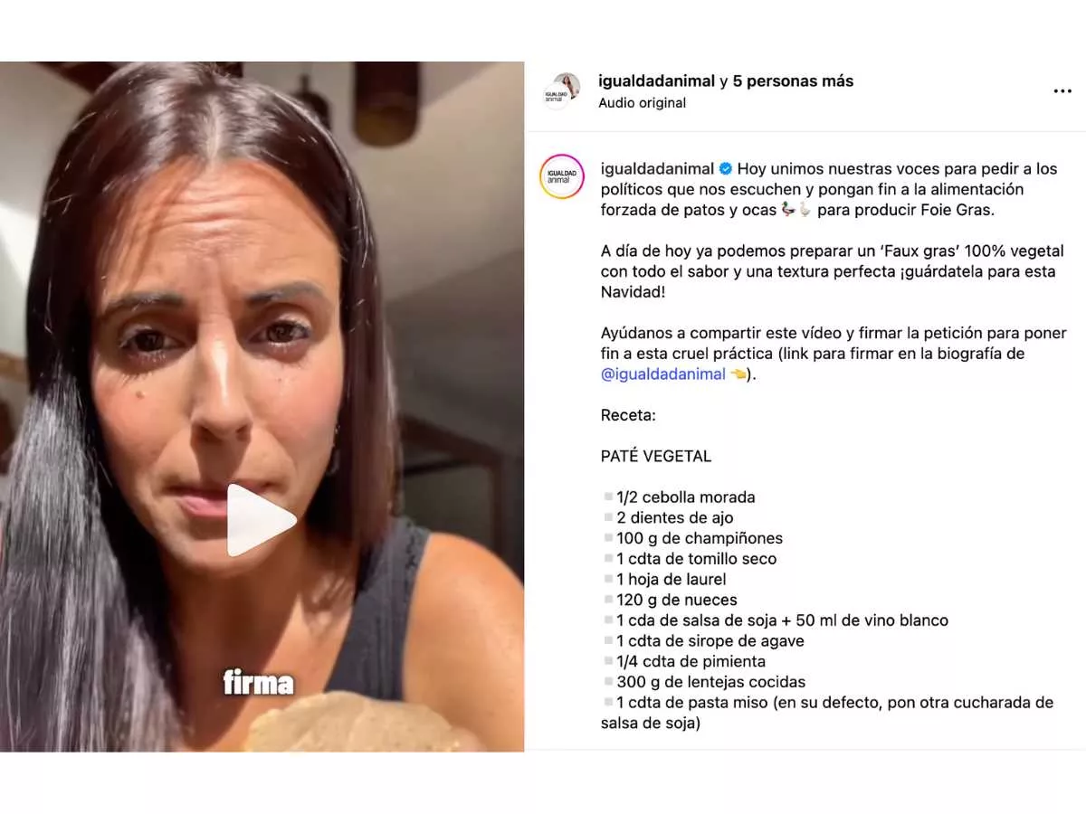El vídeo viral que pide a los políticos el fin de la alimentación forzada 5 Receta del vídeo viral del foie gras vegano.