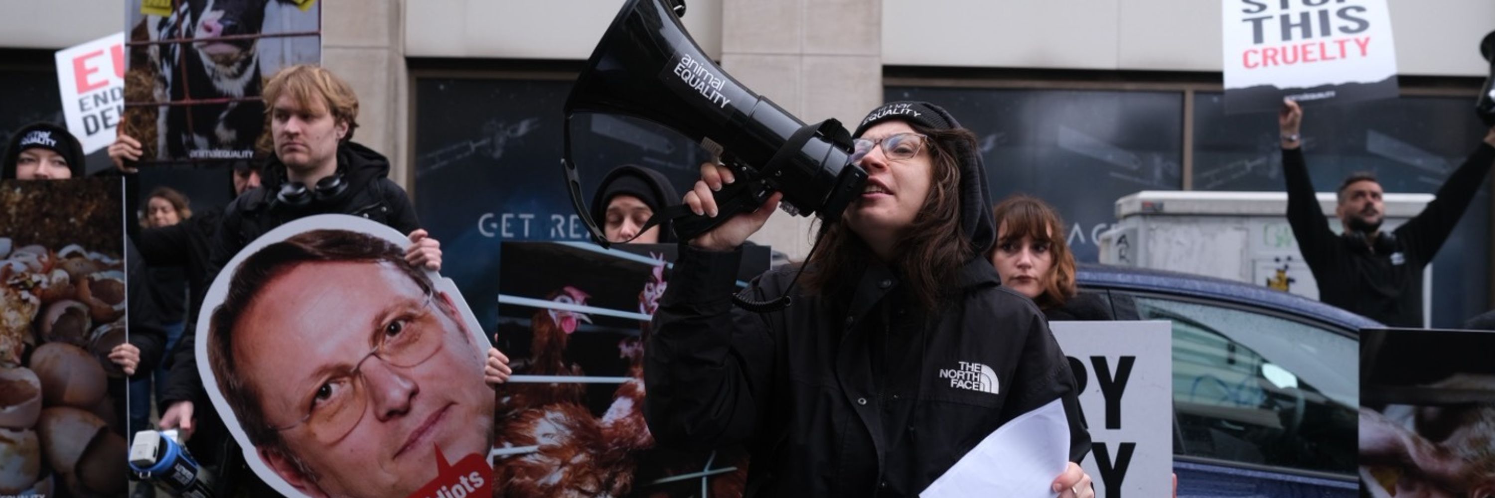 Activistas de Igualdad Animal protestan en Bruselas